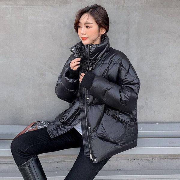 Winter All-match White Duck Down Jacket Women's Short Loose Student Bread Coat Small Jacket