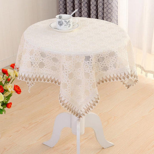 Tablecloth Coffee Table Square Table Round Tablecloth Cotton Linen Hollow Sweet Fresh Lace Home Fabric Home Decoration Washable