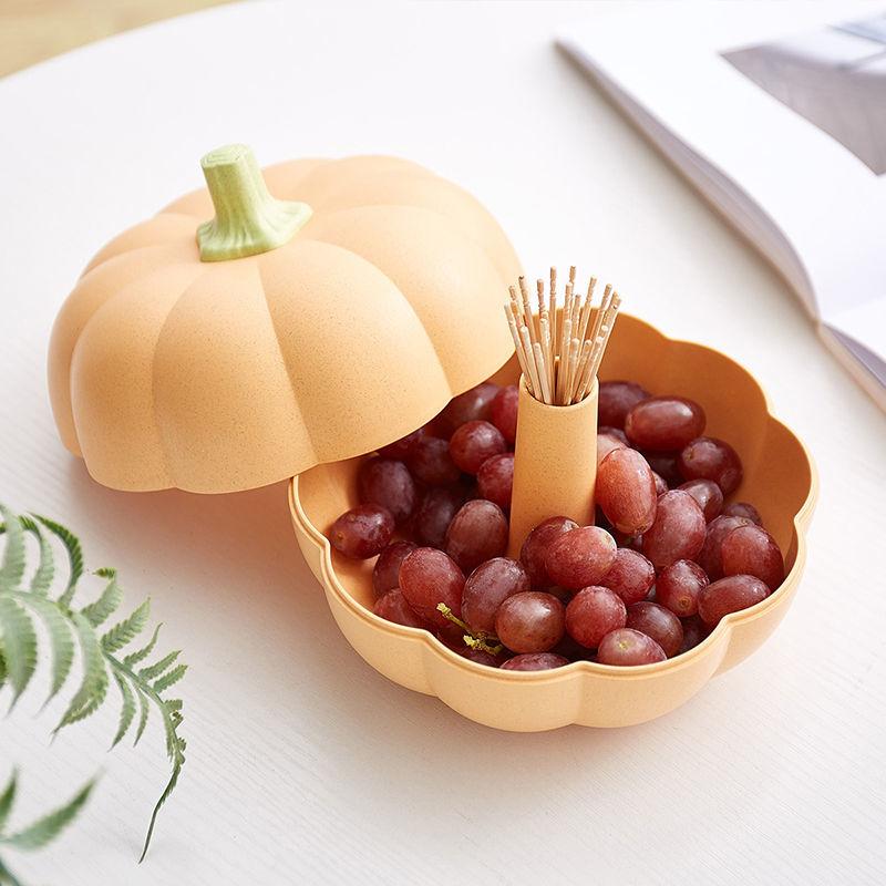 Pumpkin Creative Simple Modern Home Living Room Coffee Table Net Red Large Capacity Candy Box Multi-layer Melon Seed Tray