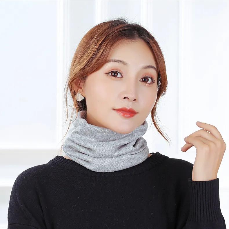 Women's Autumn and Winter Bib Pullover Scarf Korean Style Outdoor Windproof Cashmere Knitting Riding Warmth Cervical Spine Scarf Neck Collar Neckchief