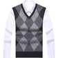 Autumn and Winter Vest Men's V-neck Sleeveless Knitted Sweater Vest Middle-aged and Elderly Dad Warm Vest Men's Top