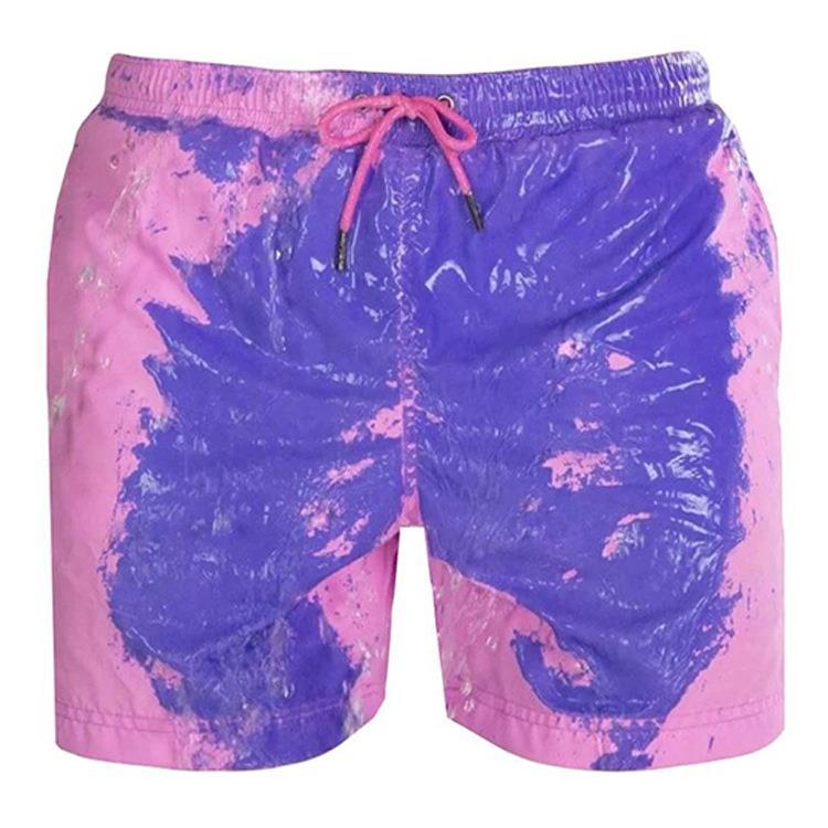 Beach Shorts Men's Magical Color-changing Swimming Shorts Summer Swimwear Swimsuit Shorts Quick-drying