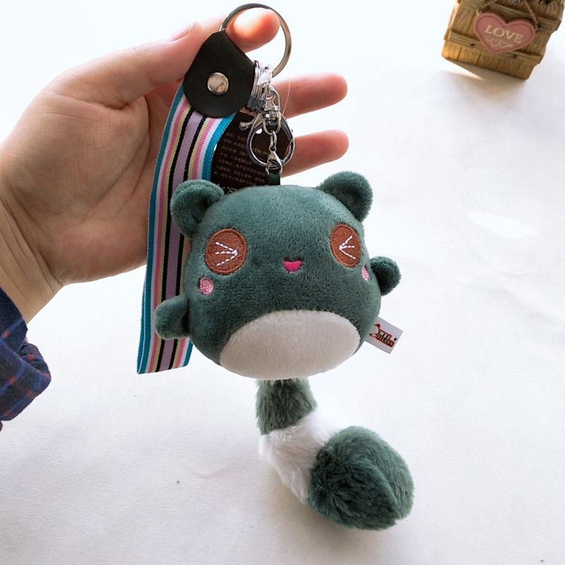 Creative Small Plush Bear Cute Little Schoolbag Pendant Lovely Long Tail Plush Doll Children's Gift Plush Toy Car Key Ring