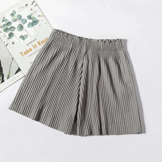 Summer Shorts Women's Loose Bottoming Five-point High-waisted A-line Trousers Outside Wear Thin Large Size Wide-leg Pants