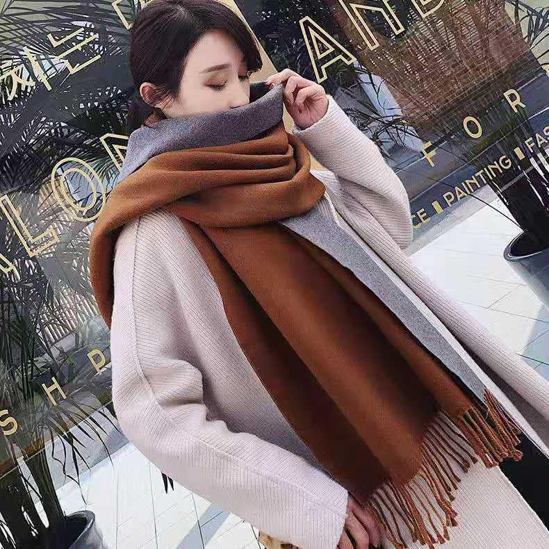 Women Scarf Fashion Solid Shawls Wraps Lady Rabbit Fur Female Hijab Winter Foulard Headband Scarves