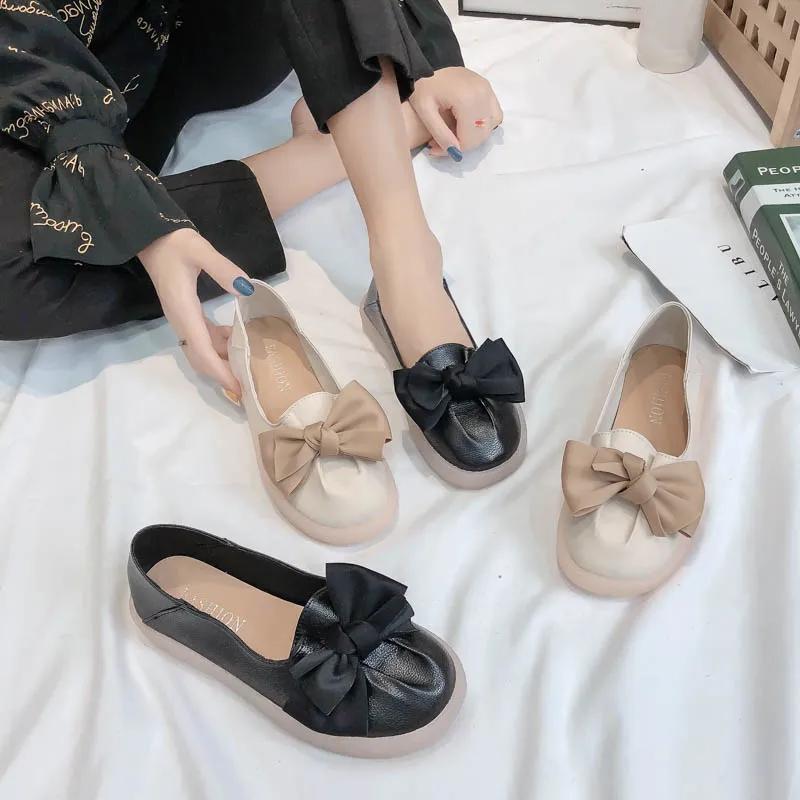 Women's Summer Single Shoes Fairy Gentle Shoes A Pedal Lazy Nurse Shoes Flat Peas Shoes Home Casual Shoes Soft Bottom Mother Shoes