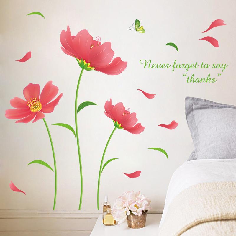 Beautiful mulberry flower living room bedroom wall decoration removable wall stickers