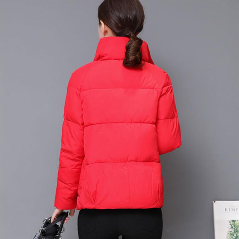 Women's Short Warm Down Jacket Winter Loose Jacket Down Jacket Casual Stand Collar Padded Jacket