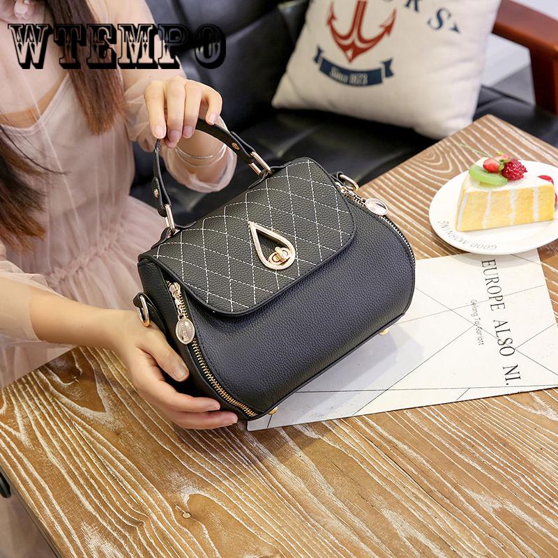 Women's Handbags PU Leather Fashion Lady Water Drop Lock Shoulder Bag Crossbody Bag Female Totes