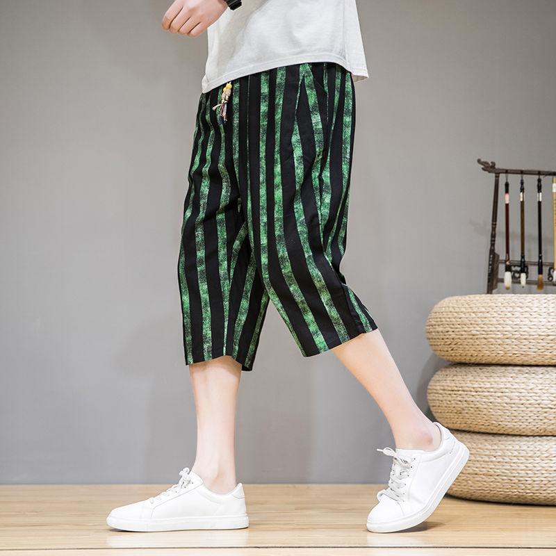 Summer Thin Linen Shorts Men's Loose Beach Pants Plus Size Casual Five-point Pants