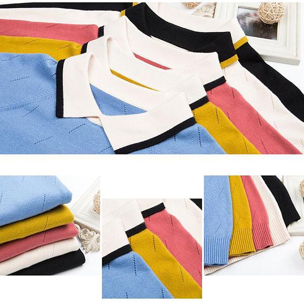 Autumn Winter Large Size Sweater Women's Long Sleeve Loose Doll Collar Pullover Sweater Knit Outwear