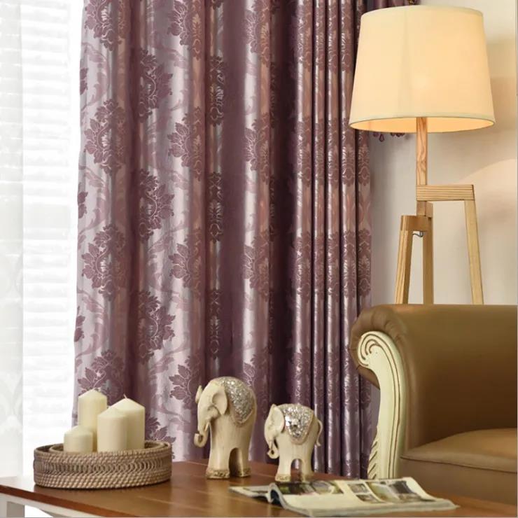 Double-sided Jacquard Curtains Thickened Full Blackout Curtains Finished Living Room Bedroom Balcony French Window Curtains (150×270cm)