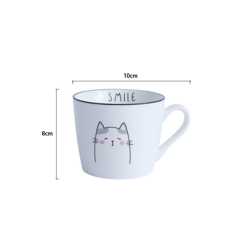 Cup Home Ceramic Creative Water Cup Milk Breakfast Cup Parent-child Mug Tea Cup Student Large Capacity Water Cup