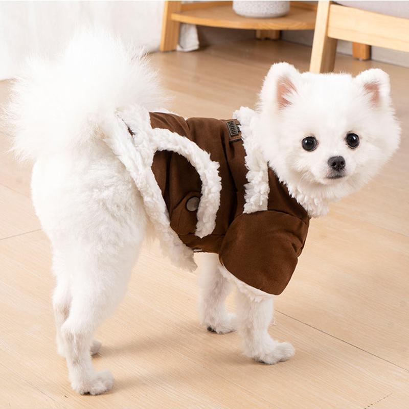 Dog's Winter Clothing Cats Cotton Warm Vest Dog Jumpsuit Puppy Outfit Small Dogs Coat Four Sleeves Pet Clothing Soft Cats Sweater Jumpsuit Outerwear