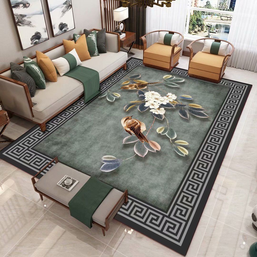 Chinese Style Carpet Living Room Home Non-slip Chinese Style Bedroom Bedside Room Floor Mat Coffee Table Blanket