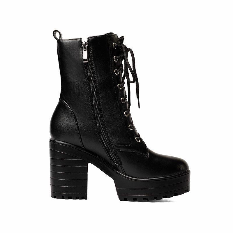 Women's Shoes Autumn Winter High-heeled Martin Boots British Style Women's Boots Ankle Boots 34-43