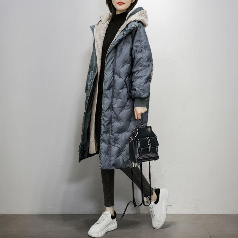 White Duck Down Jacket Women Long Thick Loose Down Coat Ladies Winter Parka Jacket