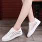 Summer Small White Shoe Canvas Shoe Lace Breathable Shoe Hollowed-out Flat Net Upper Shoe