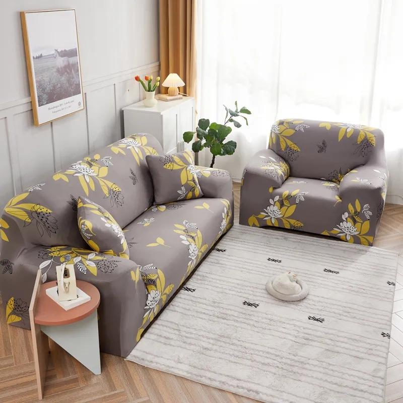 Cartoon Cute Sofa Cover Elastic Sofa Slipcover Universal Casual Simple Slip Cover for Living Room Anti Slip Home Decor Sofa Slip Cover 1/2/3/4 Seaters