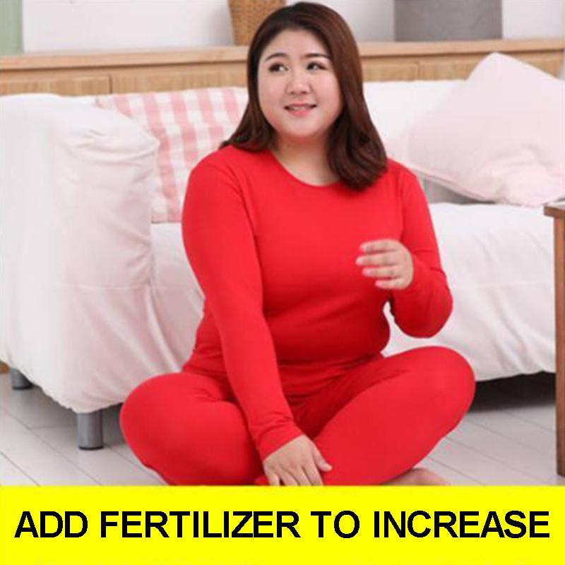 Add Fertilizer To Increase Thermal Underwear Ladies Extra Fat Cotton Thick Pajamas Plus Size Autumn Clothes Long Trousers Suit