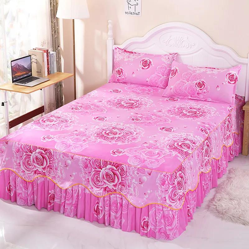 Bedroom Household Single-piece Sanding Bed Skirt Korean Version of One-piece Bed Skirt Bed Cover Simmons Protective Cover Can Not Afford The Ball