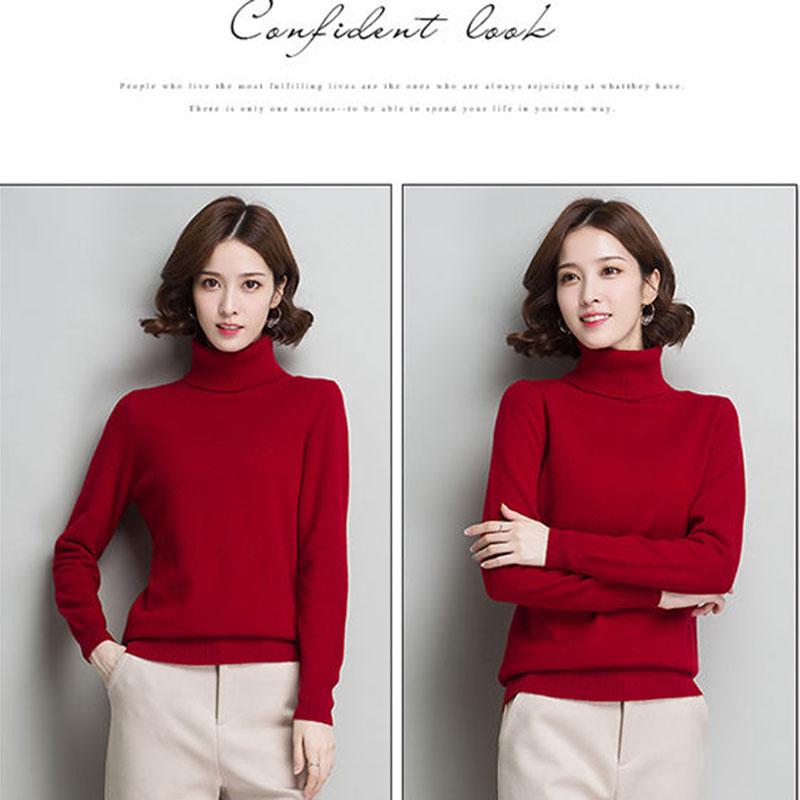 Autumn and Winter Loose Wild Cardigan Half High Neck Large Size Knitted Sweater Solid Color Comfortable Female Bottoming Shirt