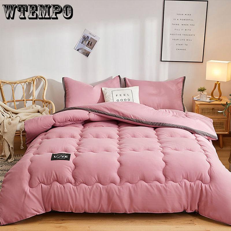 Winter Quilt Solid Color Thickened Washed Quilt Core Three-dimensional Warm Winter Quilt Quilt Double Bedding Bed Linings