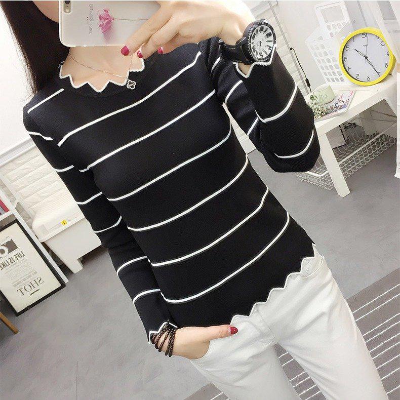 Knitting Sweater Women's Spring and Autumn Bottoming Shirt Wild Long Sleeve High Collar Sweater