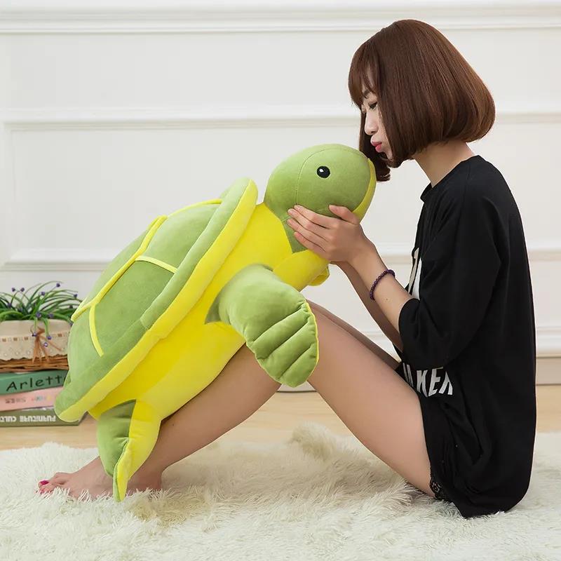 40/80cm Lovely Turtle Plush Toy Super Soft Down Cotton Doll Large Pillow Cute Turtle Doll Children's Birthday Gift