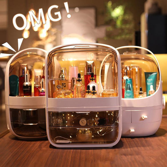 Net Celebrity Cosmetic Storage Box Desktop Dustproof Household Large Dressing Table Skin Care Storage Box