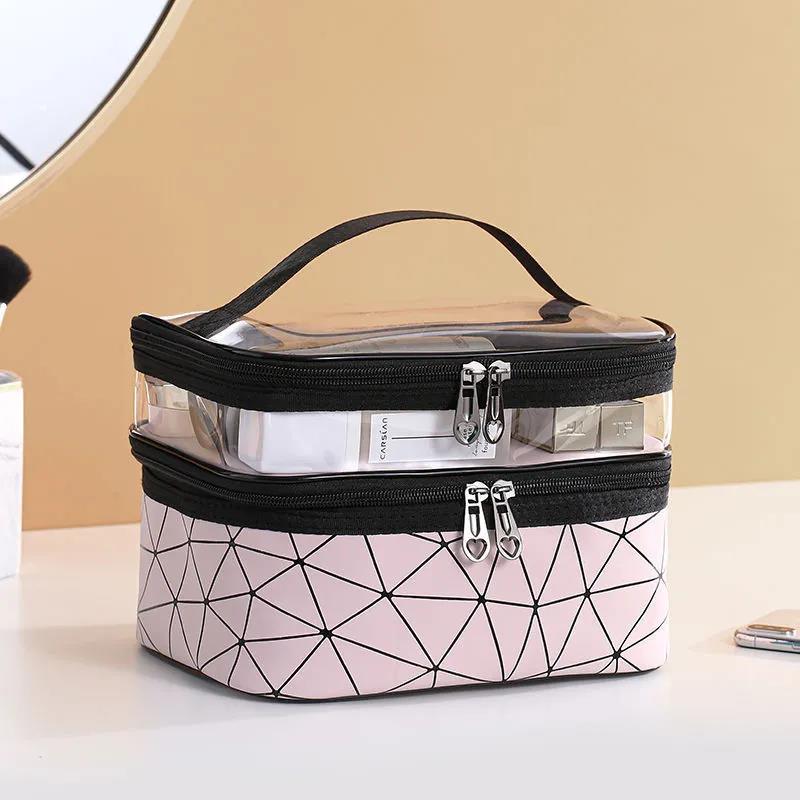 Cosmetic Bag Large-capacity Storage Bag Korean Student Advanced Portable Go Out and Carry-on Layered Cosmetic Case