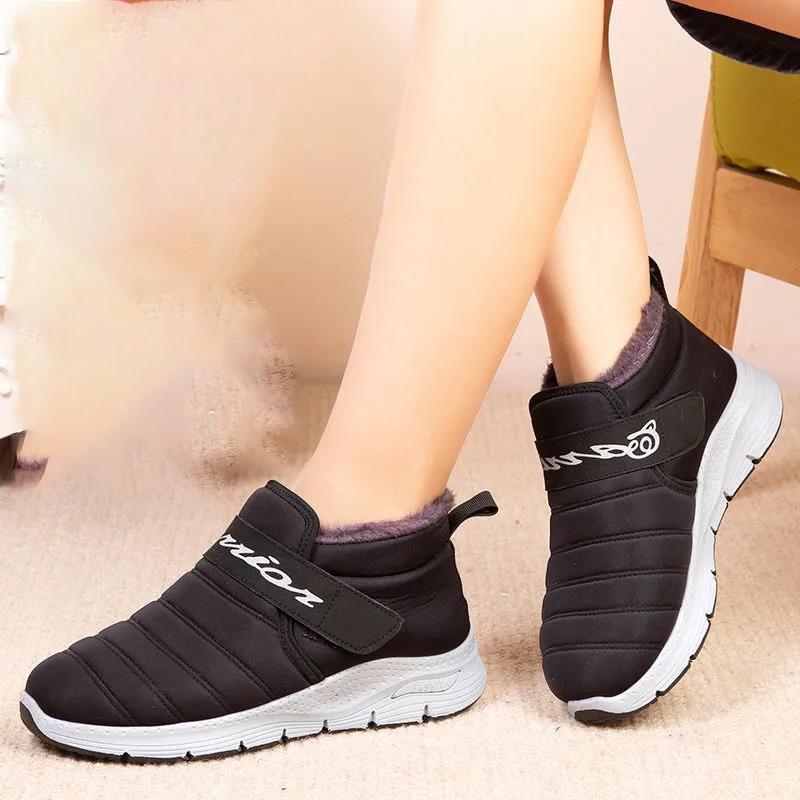 Cotton Shoes Women's Winter Plus Velvet Thickened Warmth Soft-soled Cotton Boots Waterproof