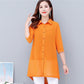 Chiffon Shirts Women's Large Size Mid-Length Three-quarter Sleeve Cardigan Outer Sunscreen