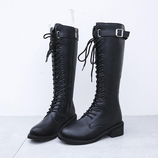 Fashion Slim Boots Mid Boots Women Autumn and Winter Martin Boots Women Flat Boots Boots