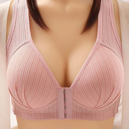 Front Button-type Anti-sagging Push-up Bra, No Steel Ring, No Magnetic Ladies Bra Sexy Large Size Thin Underwear