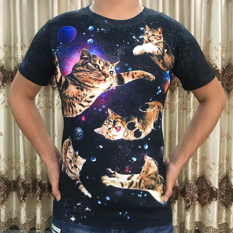 3D digital printing T-shirt male personality short-sleeved T-shirt large size men's clothes summer