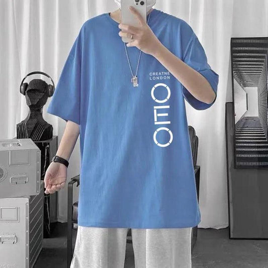 Letter Print T-shirts Hong Kong Trend Tees Oversized Soft Breathable Tops Summer Men O-neck Short Sleeve Casual Shirt