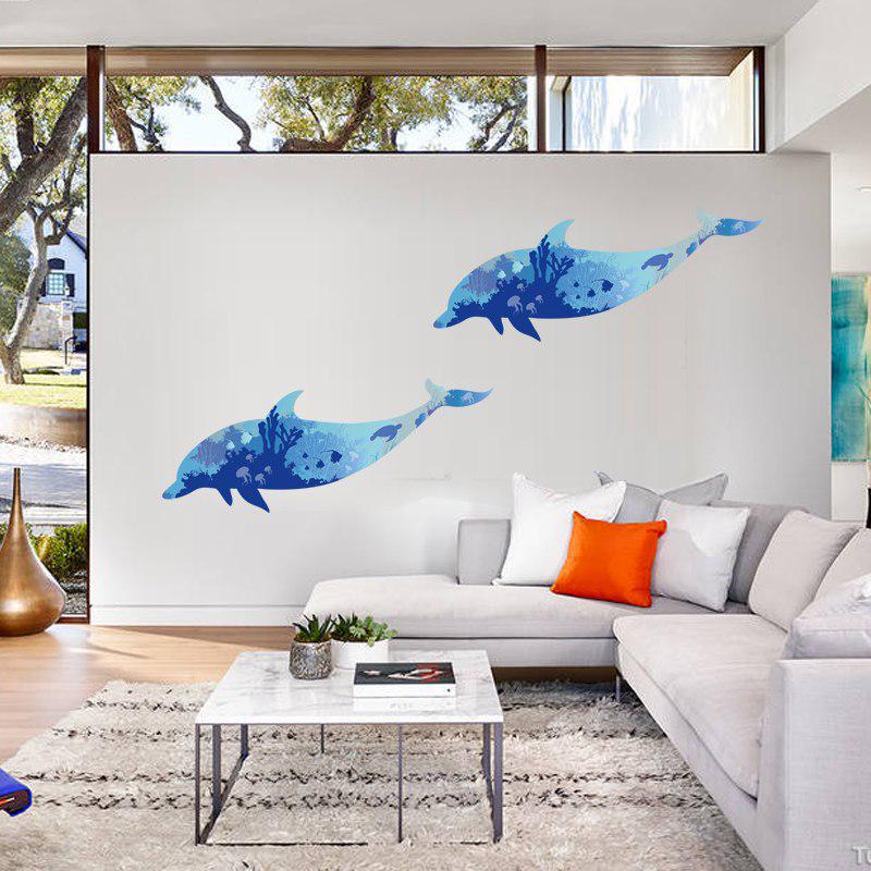 [Wall sticker ]3d Dolphin Silhouette Wall Stickers For Kids Rooms Baby Bedroom Bathroom Toilet Wc Ch