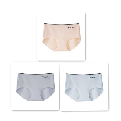 3Pcs/Set Women's Large Size Casual Seamless Briefs Solid Color Panties Cotton Crotch Mid Waist Underpants