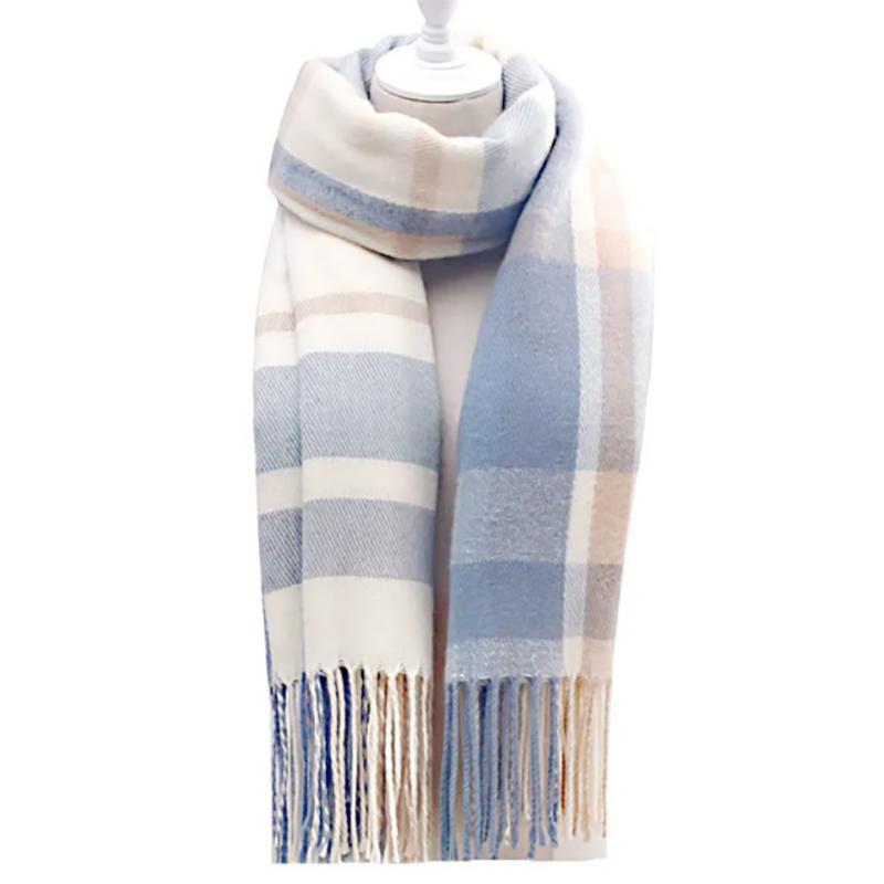 Scarf Female Winter Korean Wild Plaid Wool Imitation Cashmere Scarves Winter Ladies Thick Scarf