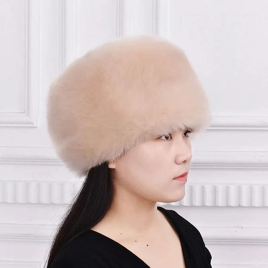 Winter Cotton Hats Northeast Men's and Women's Fox Fur Hat Imitation Rabbit Fur Thickened Warm Dome Hat