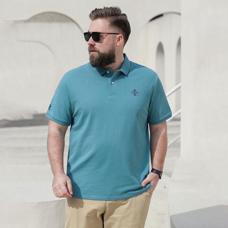 Men's Summer POLO Shirt Plus Fertilizer Plus Size Extra Large Size Business Casual Short-sleeved Men's Summer Fat Lapel T-shirt