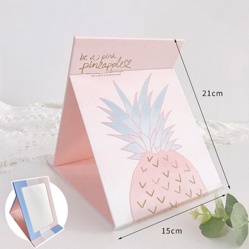 15*21cm Safety Rounded Makeup Mirror Women Girl Folding Desktop Creative Portable HD Thin and Light Travel Out Paper Touch