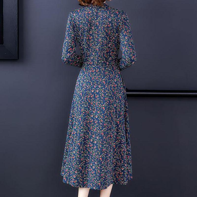 High-end Western Style Long-sleeved Dress Spring Autumn and Winter Middle-aged Women's Temperament Long Skirt