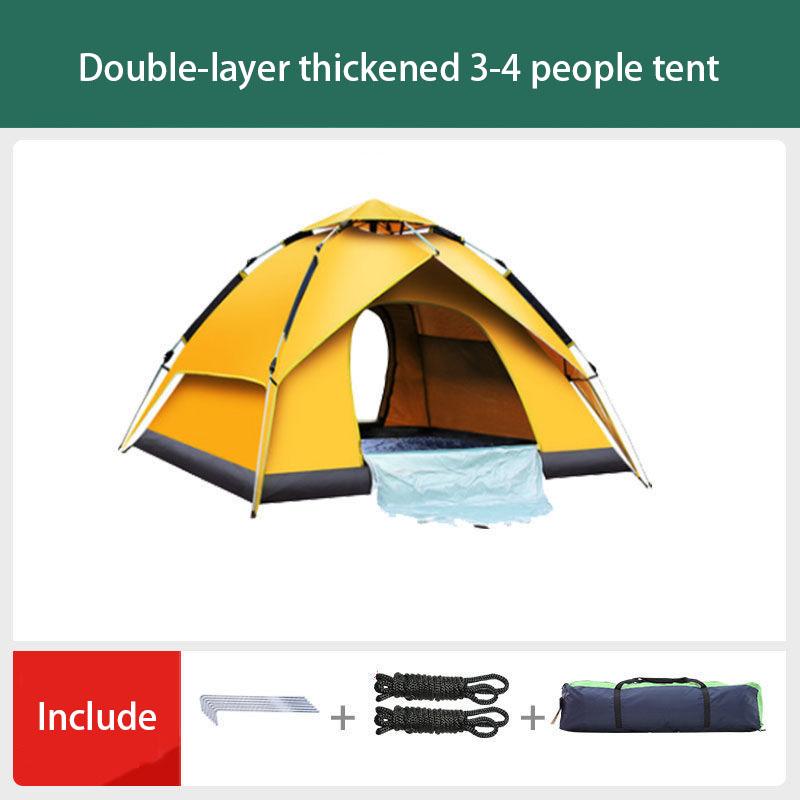 Outdoor Tent Camping 3-4 People Thickening Rainproof Outdoor Camping Automatic Quick Opening Portable Park Tent