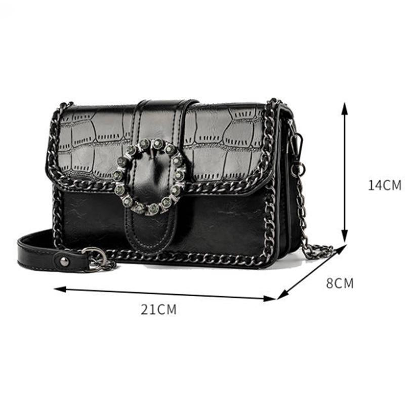 Fashion Crossbody Bag Women PU Leather Anti-theft Wear Square Bags Chain Handbag Shoulder Bag