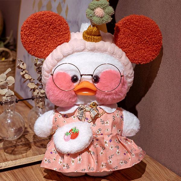 Children's Plush Toys Girl's Lovely Cartoon Duck Soft Dolls 1pcs Kid's 30cm Birthday Toys with Sweater and Glasses