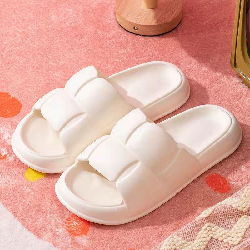 Women's Summer Slippers Home Bathroom Bath Non-slip Thick Bottom Flip-flops Ins Sandals Unisex Solid Color Sandals and Slippers