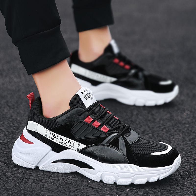 Fashion Low Top Sneakers Men Sneakers Thick Sole Dad Shoes for Male Lace-up Fashion Men Casual Shoes