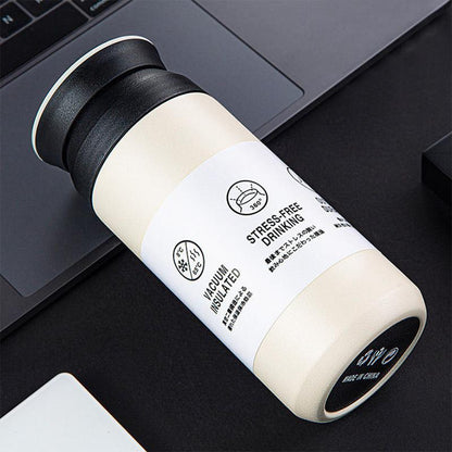 Japanese Style Simple Frosted Vacuum Flask Water Cup 304 Stainless Steel Accompanying Travel Mug Portable Vacuum Flask Thermos Cup